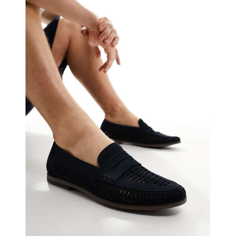 schuh - Reem - Geweven loafers in marineblauw Blauw