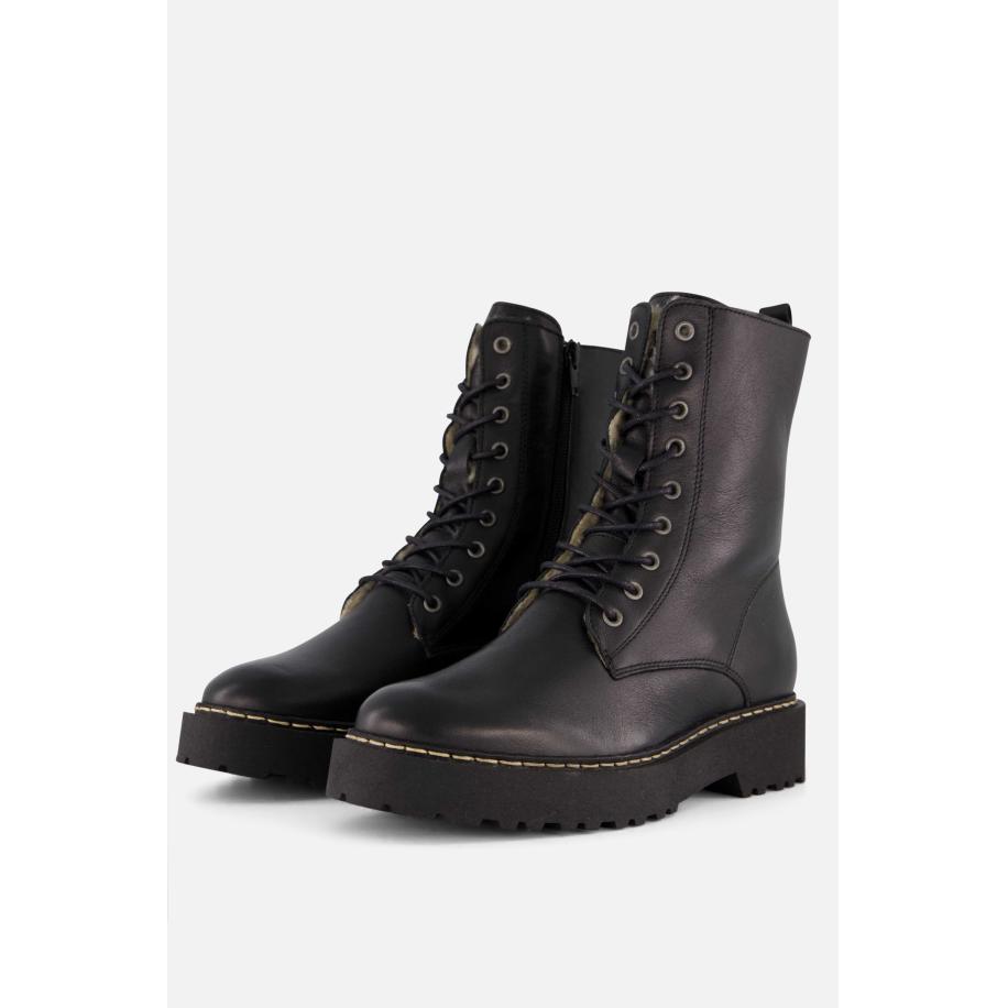 Cellini Teddy Veterboots zwart Leer Zwart