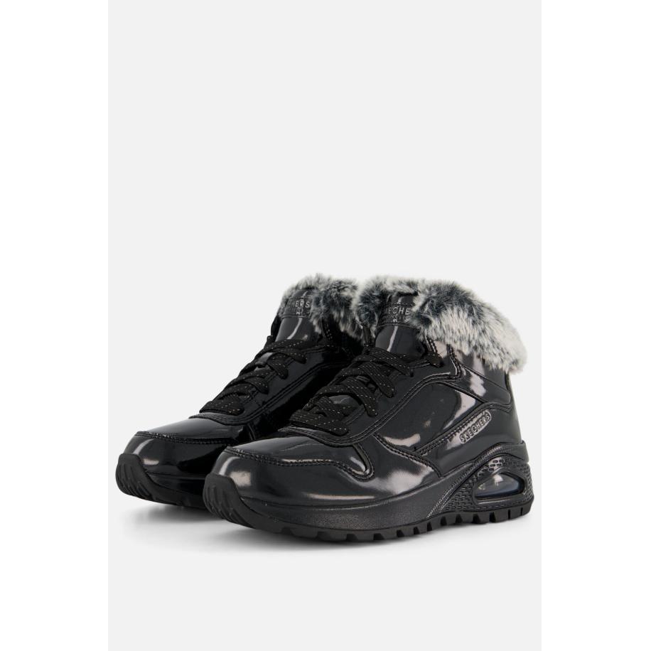 Skechers Uno Rugged Veterboots zwart lak Zwart