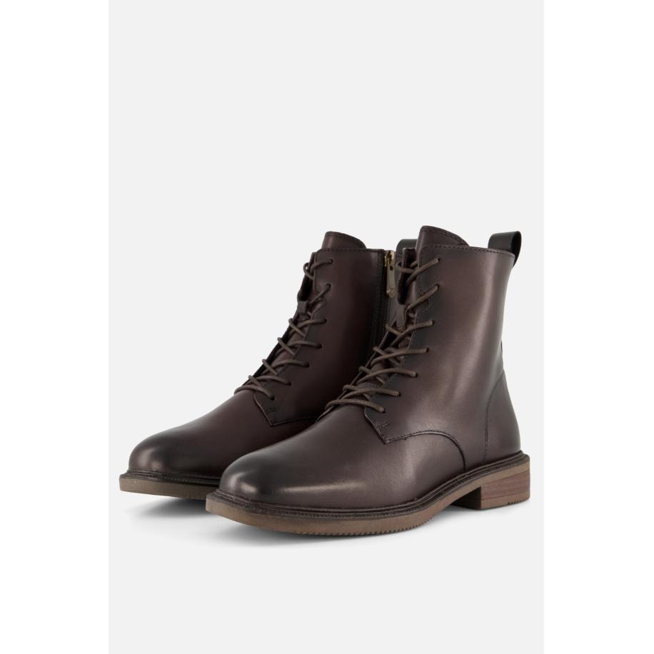 Marco Tozzi Veterboots zwart Synthetisch Bruin