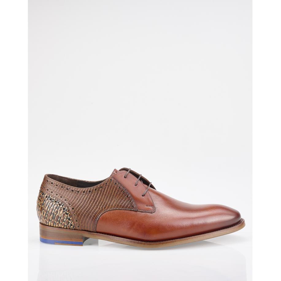Floris van Bommel Veterschoen De Stapper 39 cognac Bruin
