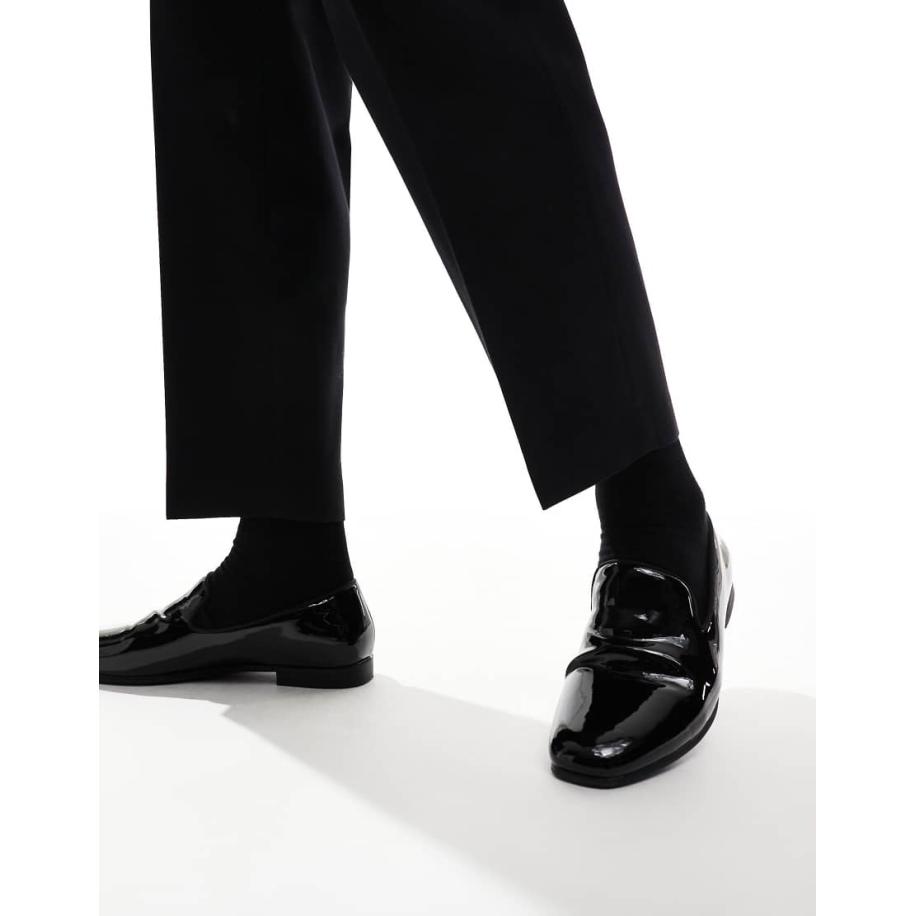 ASOS DESIGN - Loafers in zwarte lak Zwart