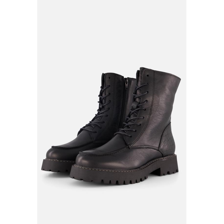 Cellini Veterboots zwart Leer Zwart