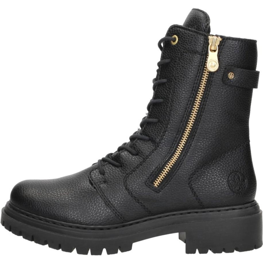 Rieker - Veterschoenen Hoog Zwart