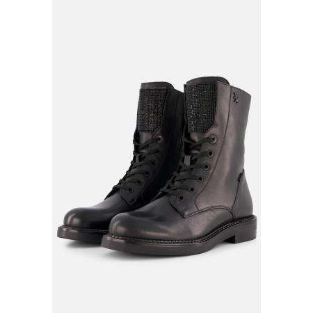 Mexx Pina Mabel Veterboots zwart Leer