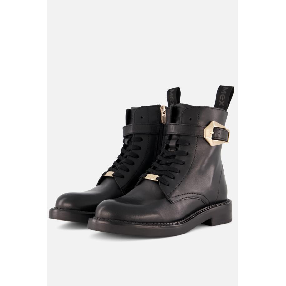 Mexx Phard Mabel Veterboots zwart Leer Zwart