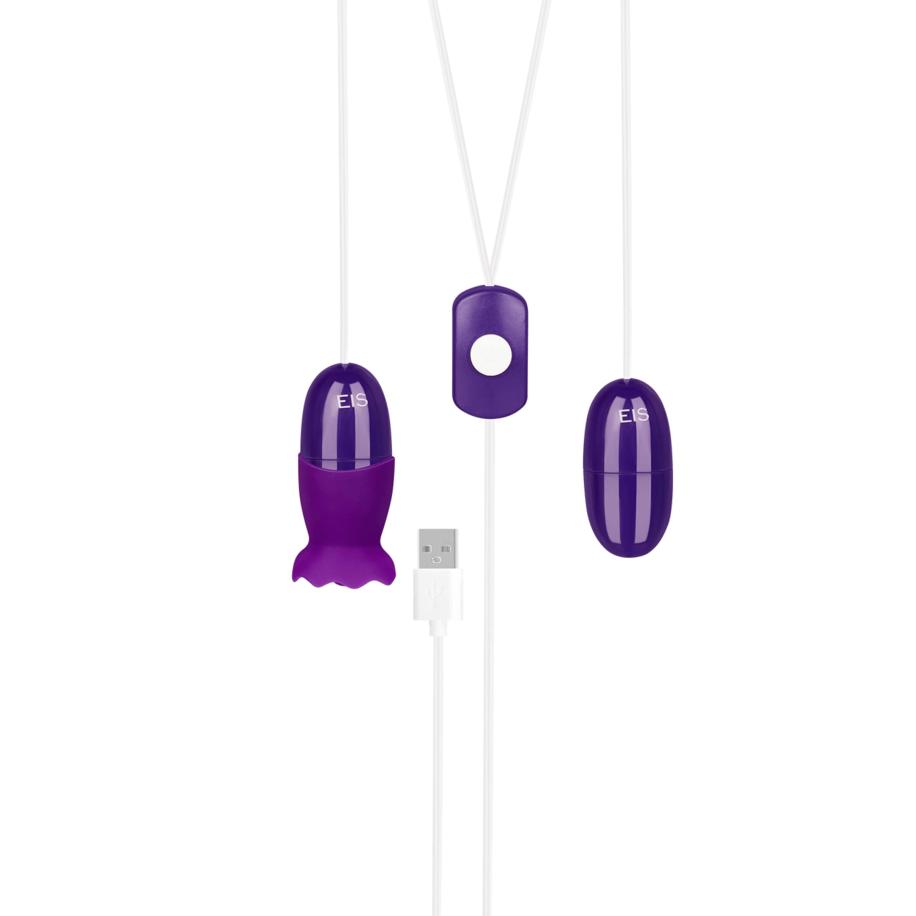 EIS Krachtige vibro-eieren met sleeve 5 cm -