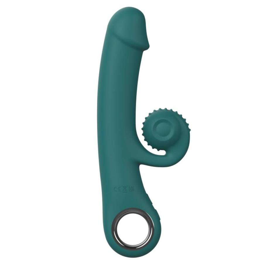 Online Only - Double Lust - Flexibele Snail Vibrator - Groen Groen