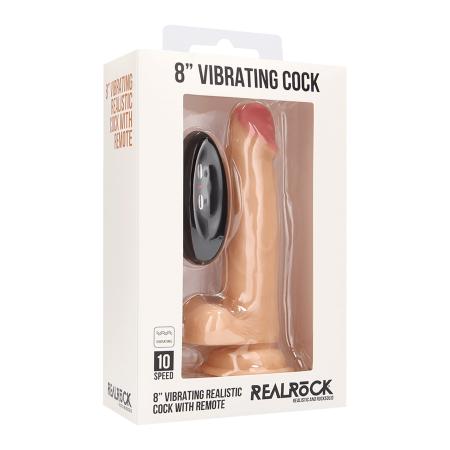 RealRock Vibrating Realistic Cock with Remote 20 cm