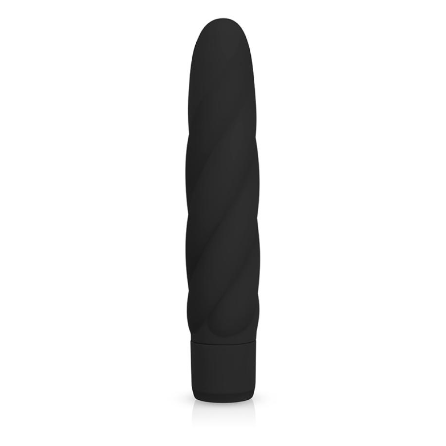 Zwarte Gedraaide siliconen vibrator Zwart