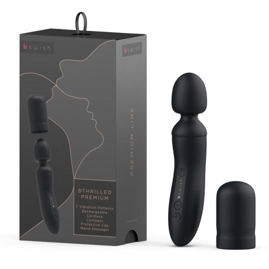 B Swish – BTHRILLED Premium Wand Vibrator – Zwart Zwart