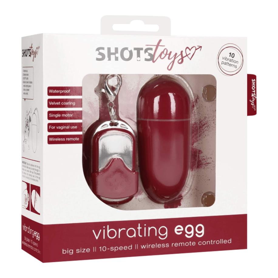 Shots Vibrating 10 Speed Egg & Remote 8 cm -