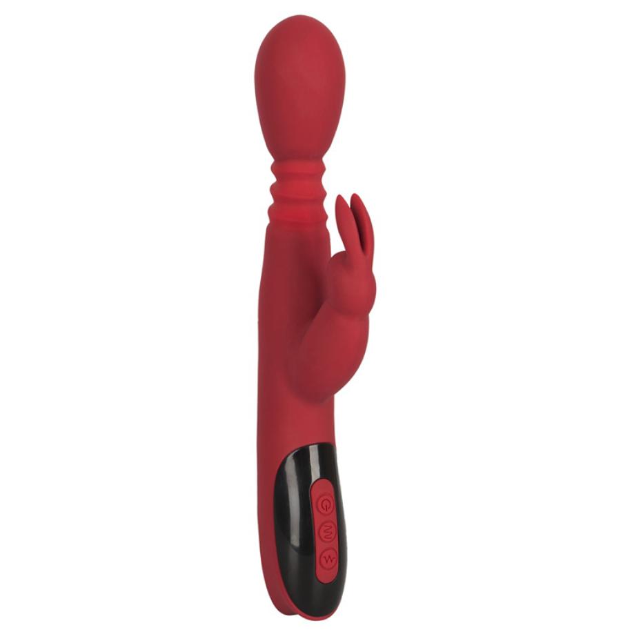 Stotende, Roterende & Verwarmende Rabbit Vibrator Rood