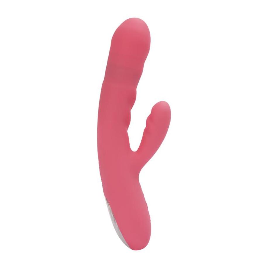 SVAKOM - Avery Thrusting Rabbit Vibrator - Aardbei Roze Roze
