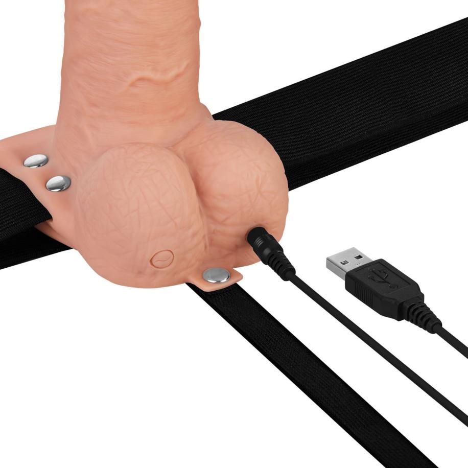 Fetish Fantasy Hollow Strap-On With Balls Flesh 20 cm -
