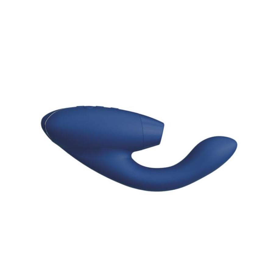 Womanizer Duo 2 Luxe dubbele stimulator met Pleasure Air-technologie voor de clitoris en vibratie G-Spot Vibrators Dames Blauw