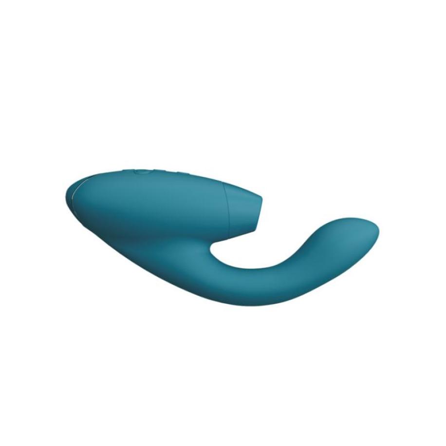 Womanizer Duo 2 Luxe dubbele stimulator met Pleasure Air-technologie voor de clitoris en vibratie G-spot Bondage Dames Groen