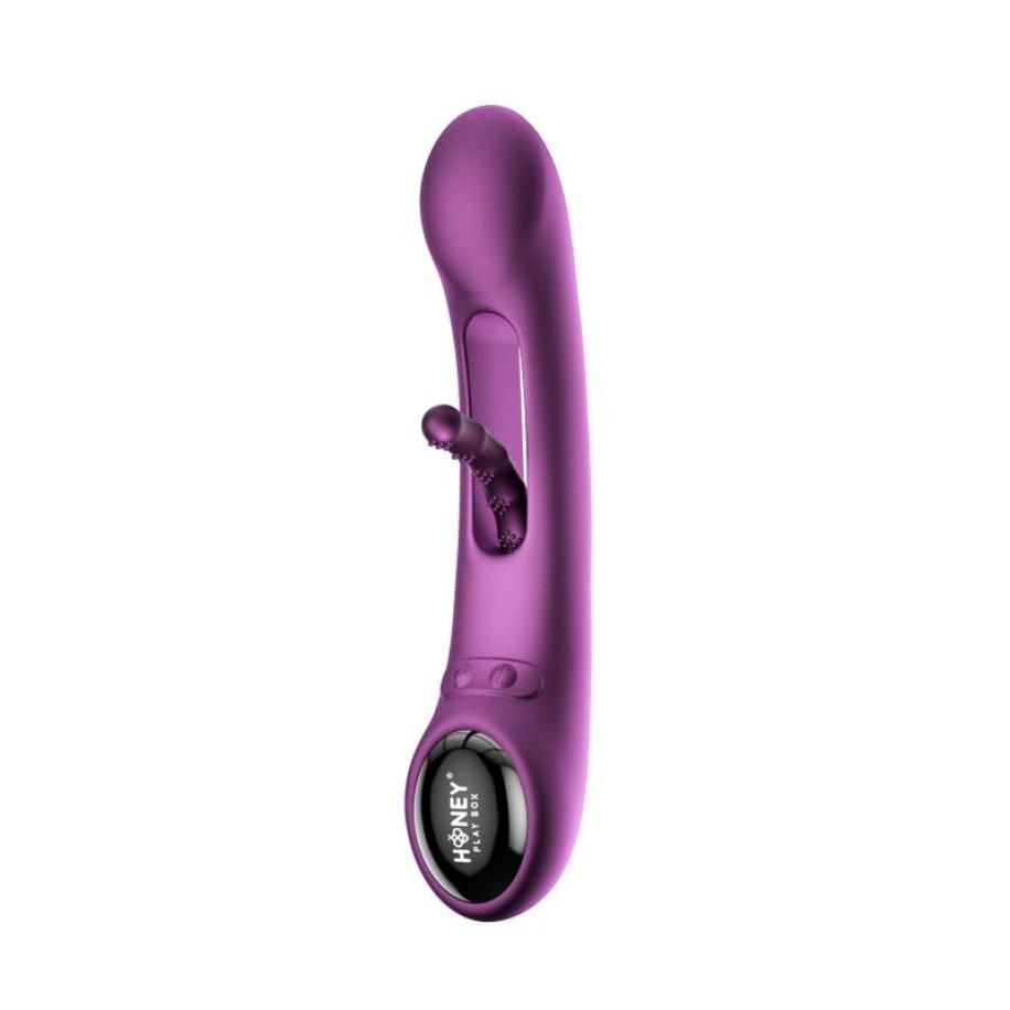 HoneyPlayBox - Tempo-Druksensor App-gestuurde Kinky Finger Tapping G-spot Vibrator Paars Paars
