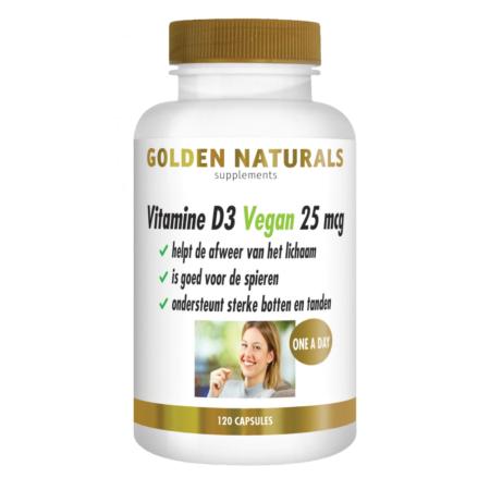Golden Naturals Vitamine D3 Vegan 25mcg Capsules