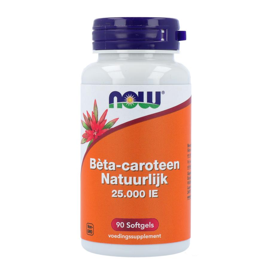 NOW Bèta-caroteen Natuurlijk 25.000 IE Softgels
