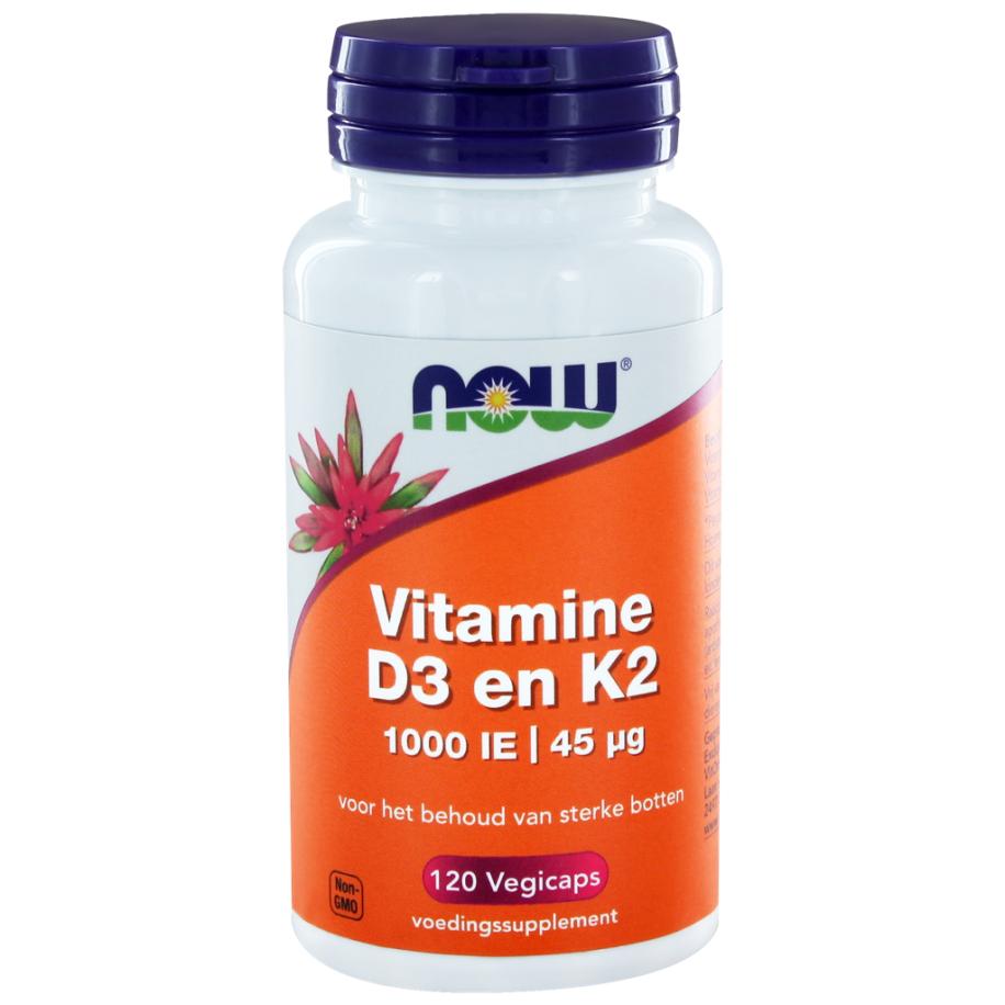 NOW D3 1000 IE & Vitamine K2 Capsules