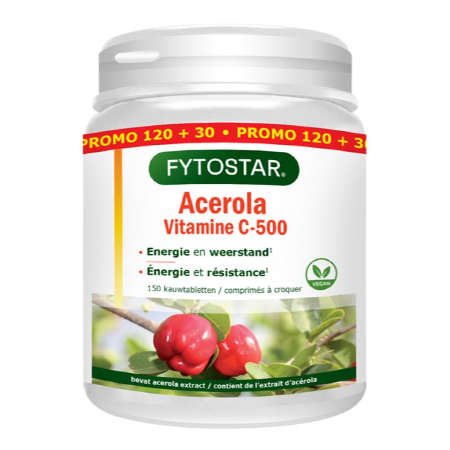 Fytostar Acerola Vitamine C, 500mg - 150 kauwtabletten
