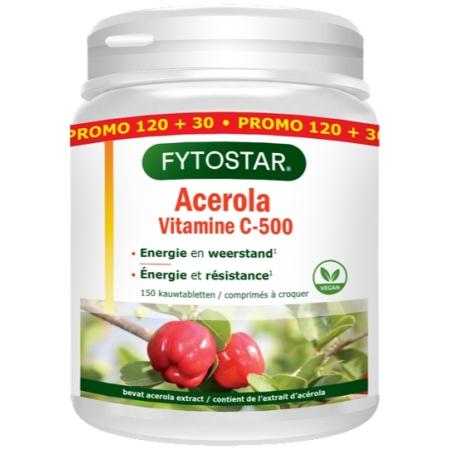 Fytostar Acerola Vitamine C, 500mg - 150 kauwtabletten