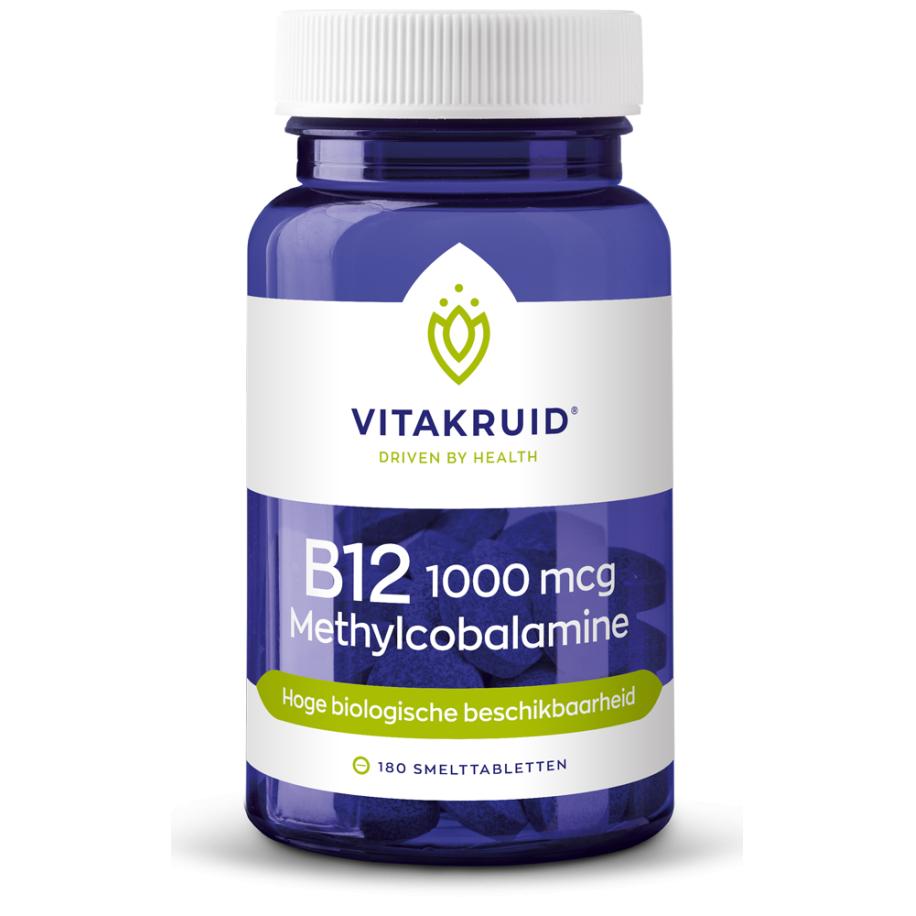 Vitakruid B12 1000 mcg Actief Methylcobalamine Vitamine 180