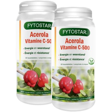 Fytostar Acerola C-500 Vitamine C Kauwtabletten - Duoverpakking