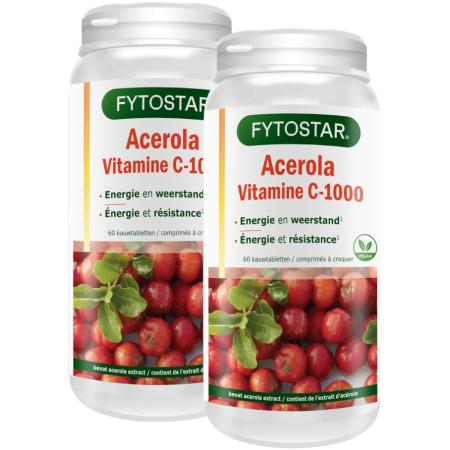 Fytostar Vitamine C-1000 Acerola Kauwtabletten - Duoverpakking