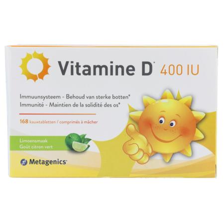 Metagenics Vitamine D 400IU Limoen Kauwtabletten