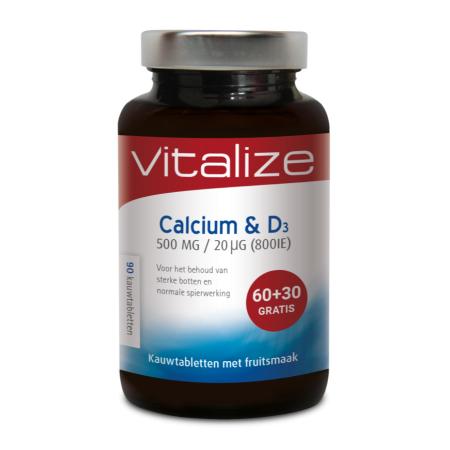 Vitalize Calcium & D3 Kauwtabletten