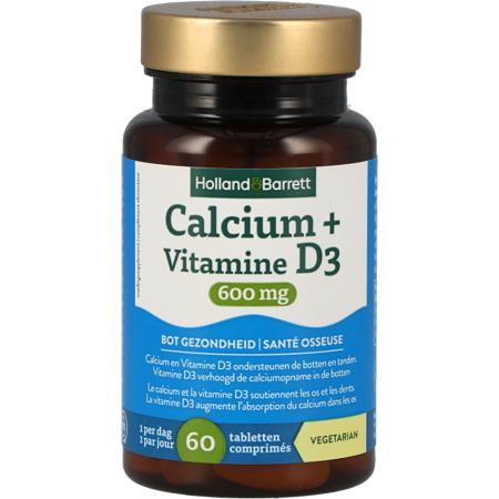 Holland & Barrett Calcium + Vitamine D3 600mg - 60 tabletten