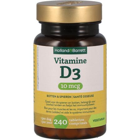 Holland & Barrett Vitamine D3 10mcg - 240 tabletten