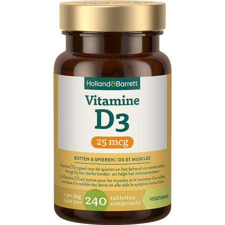 Holland & Barrett Vitamine D3 25mcg - 240 tabletten