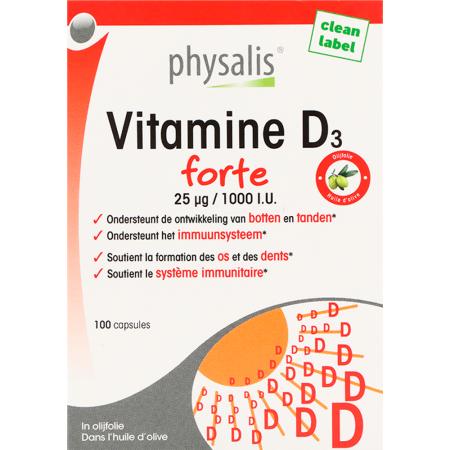 Physalis Vitamine D3 Forte, 25mcg (100 Capsules)