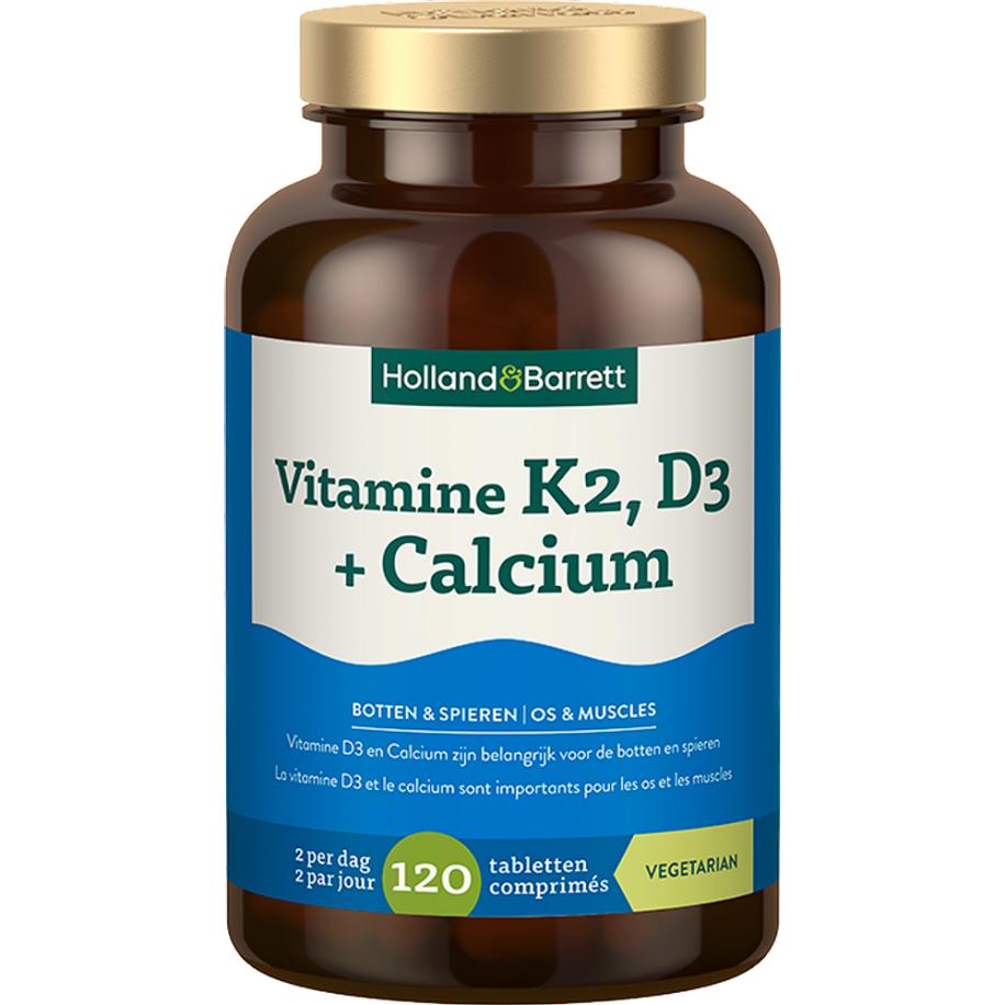 Holland & Barrett Vitamine K2, D3 + Calcium - 120 tabletten