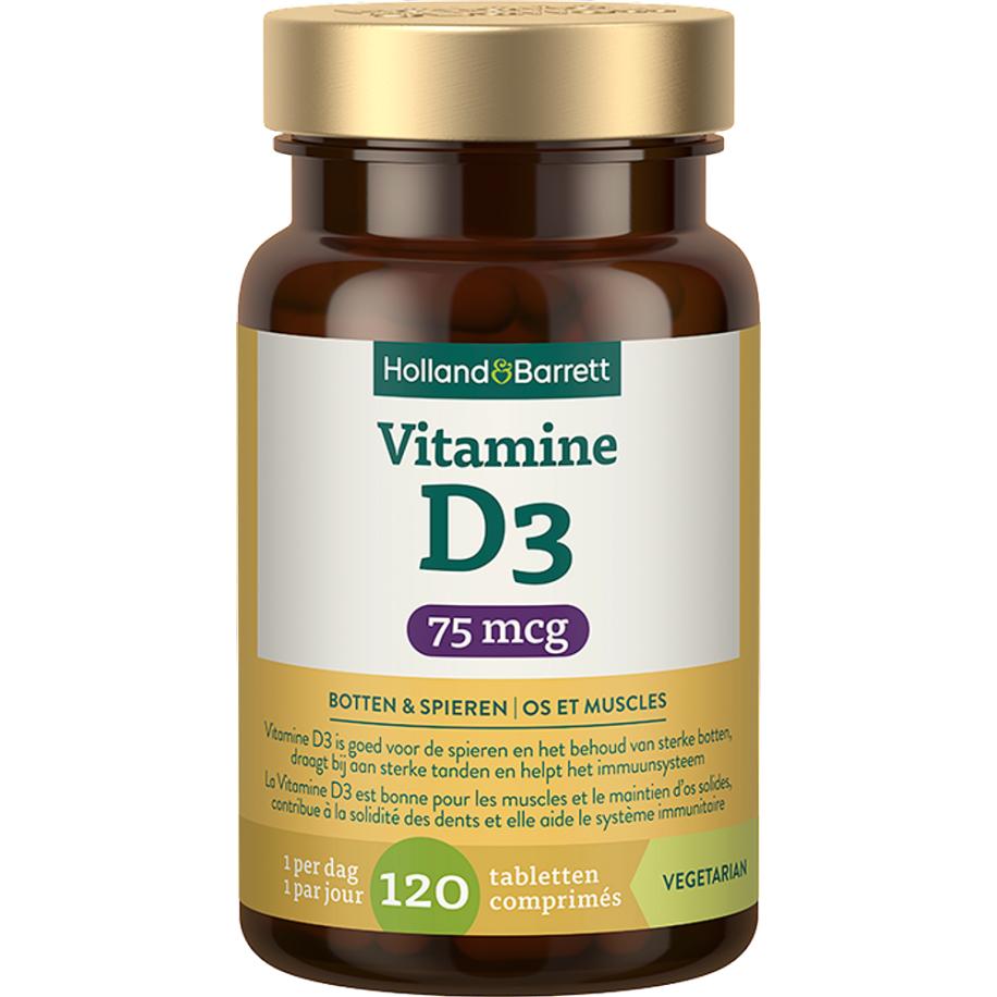 Holland & Barrett Vitamine D3 75mcg - 120 tabletten