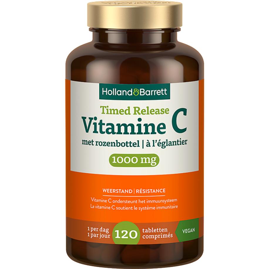 Holland & Barrett Timed Release Vitamine C 1000mg met Rozenbottel - 120 tabletten