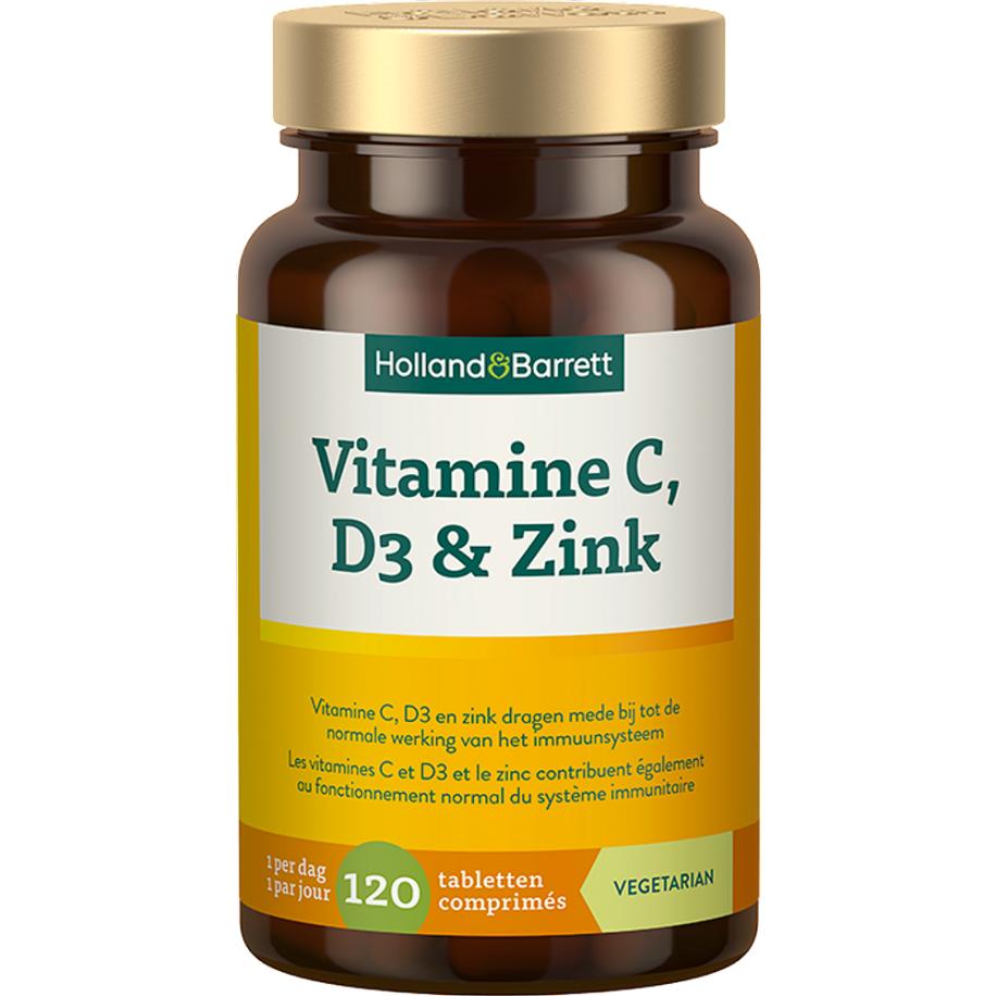 Holland & Barrett Vitamine C, D3 & Zink - 120 tabletten