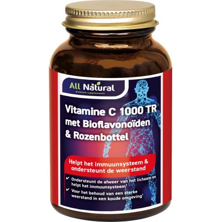 All Natural Vitamine C 1000 TR met Bioflavonoïden & Rozenbottel Tabletten