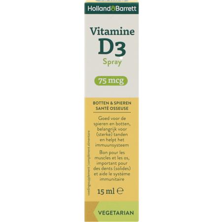 Holland & Barrett Vitamine D3 Spray 75 mcg - 15ml