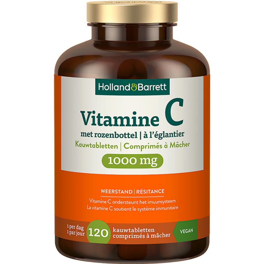 Holland & Barrett Vitamine C met Rozenbottel 1000mg - 120 kauwtabletten