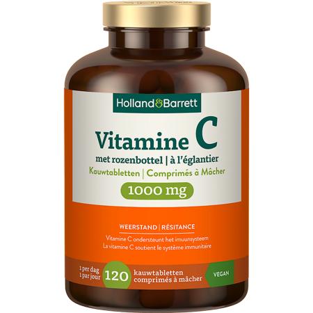 Holland & Barrett Vitamine C met Rozenbottel 1000mg - 120 kauwtabletten