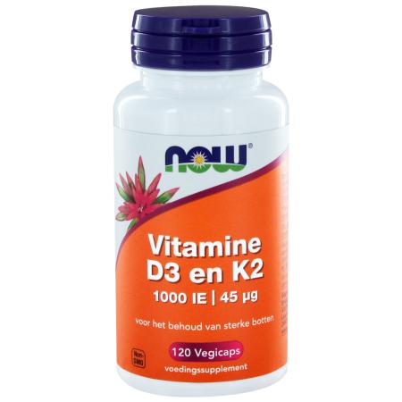 NOW D3 1000 IE & Vitamine K2 Capsules