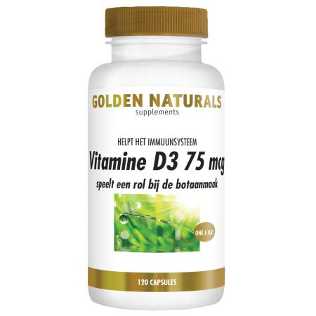 Golden Naturals Vitamine D3 75mcg Capsules