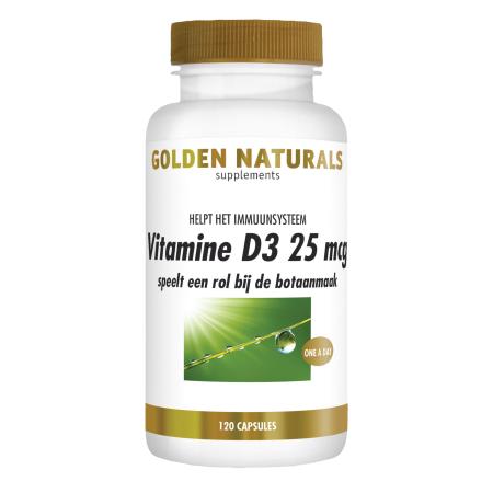 Golden Naturals Vitamine D3 25mcg Capsules