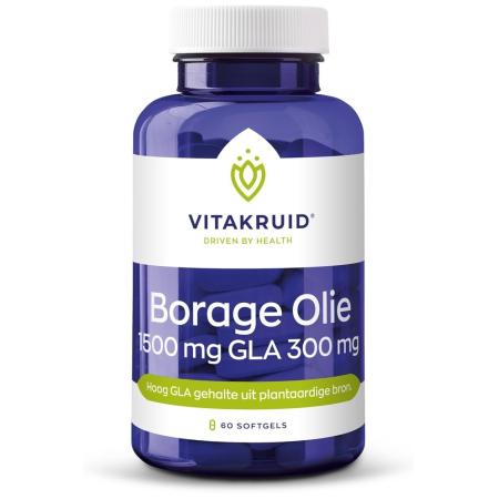 Vitakruid Borage Olie 1500mg GLA 300mg uit plantaardige bron