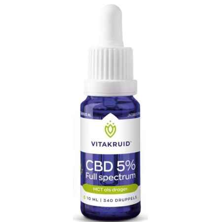 Vitakruid CBD Olie 5% full spectrum met MCT als drager