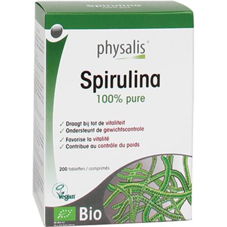 Physalis 100% Puur Spirulina Tabletten Bio (200 Tabletten)